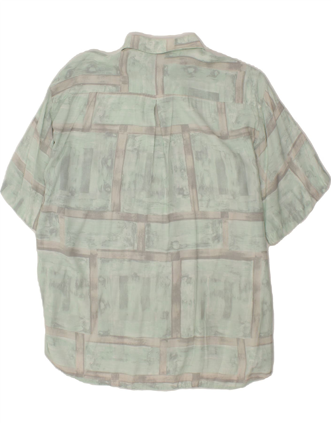 VINTAGE Mens Short Sleeve Shirt XL Green Check Viscose Vintage Vintage and Second-Hand Vintage from Messina Hembry 