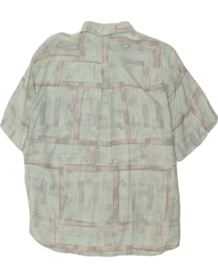 VINTAGE Mens Short Sleeve Shirt XL Green Check Viscose Vintage Vintage and Second-Hand Vintage from Messina Hembry 