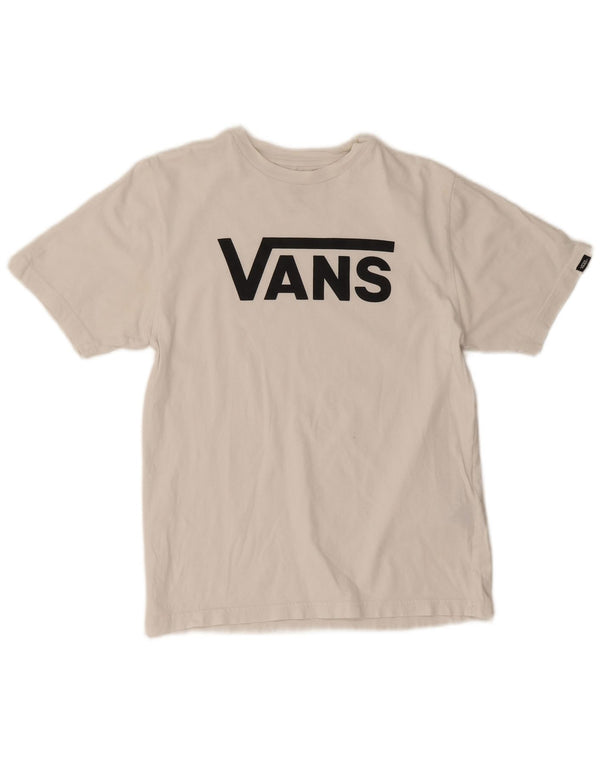 Vans Boys Classic Fit Grafisk T-Shirt Top 12-13 År Stor Hvid Bomuld