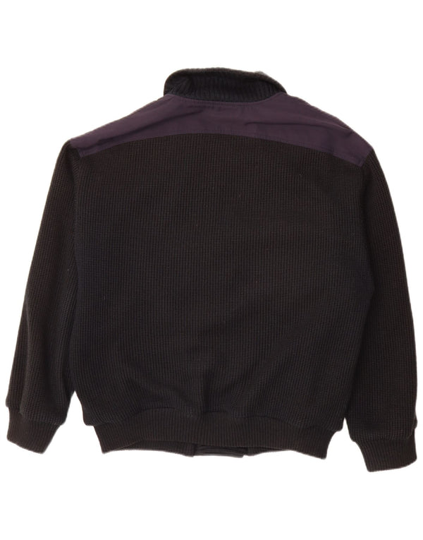 Vintage herre dobbeltradet cardigan sweater IT 48 Medium Navy Blue