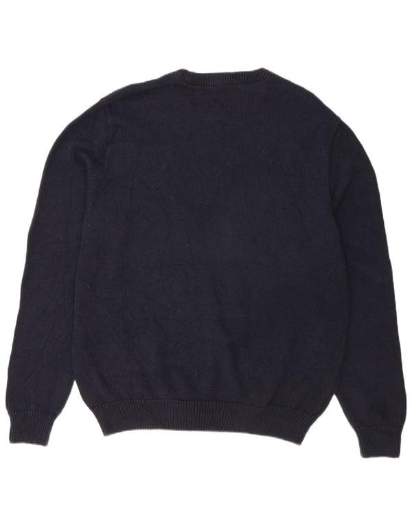Chaps Mens Boat Neck Jumper Sweater XL Azul Marino Algodón