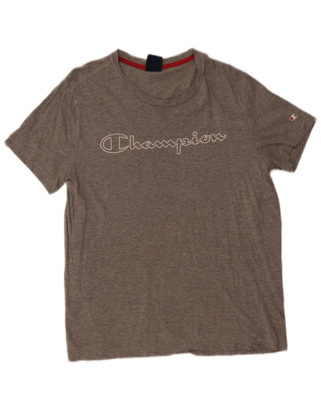 Champion Herren Grafik-T-Shirt-Oberteil Mittelgrau