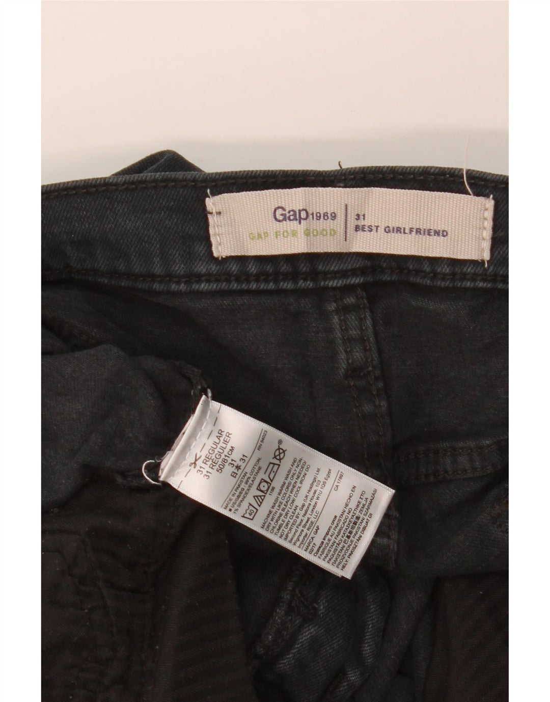 GAP Womens Girlfriend Slim Jeans W31 L27 Black Cotton
