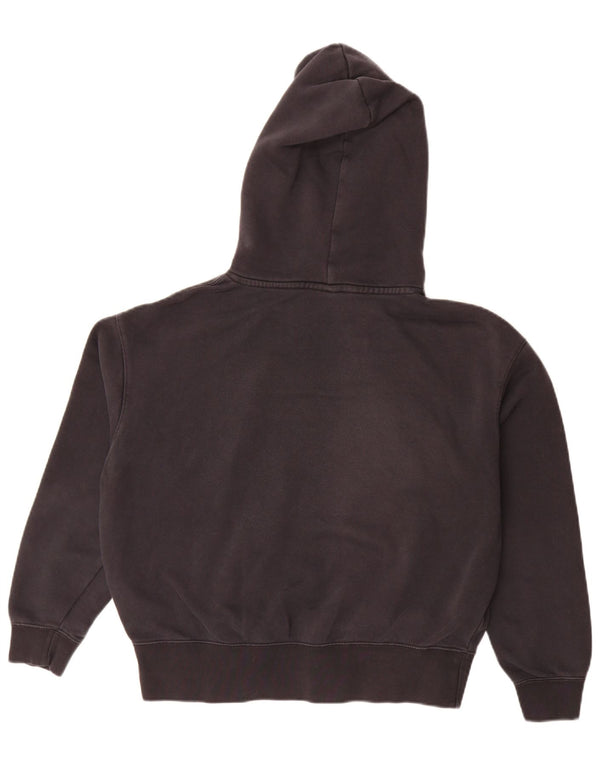 Nike Womens Crop Oversized Hoodie Jumper UK 6 XS Black Cotton