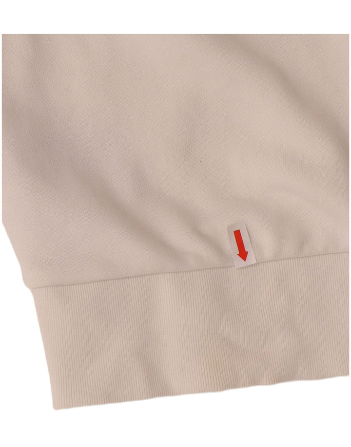 ADIDAS Damen-Sweatshirt in Übergröße mit Grafik, Gr. 12, mittelgrau, gebrochenes Weiß