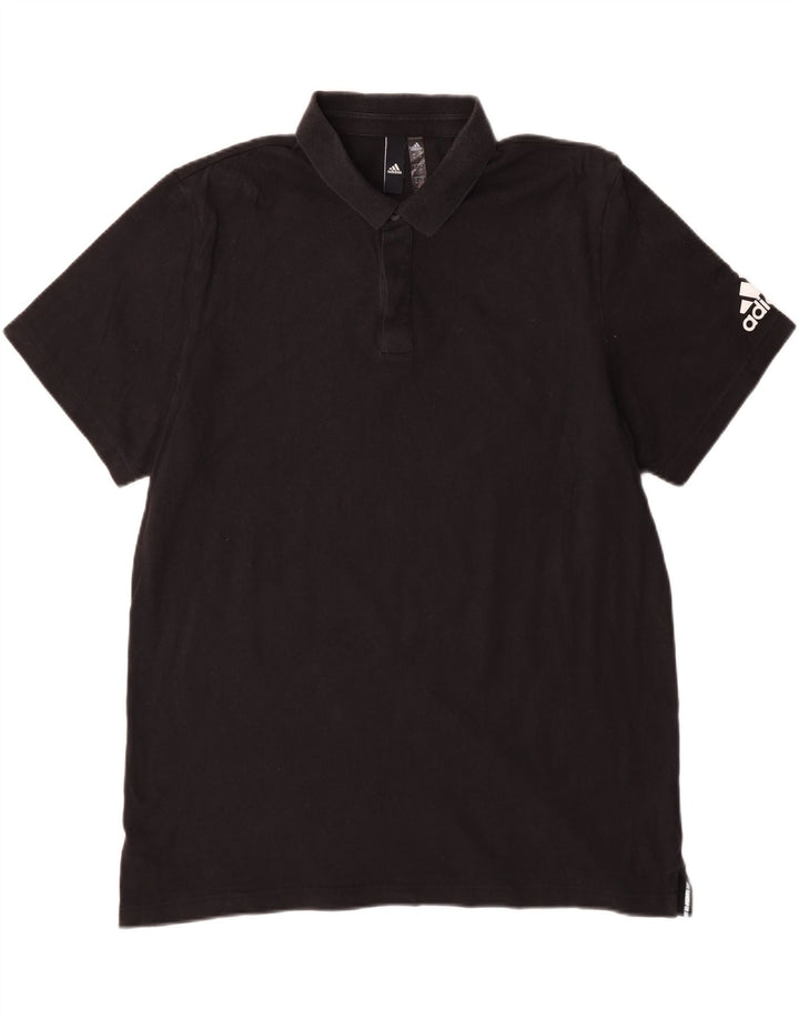 ADIDAS Mens Polo Shirt XL Black Cotton Vintage Adidas and Second-Hand Adidas from Messina Hembry 