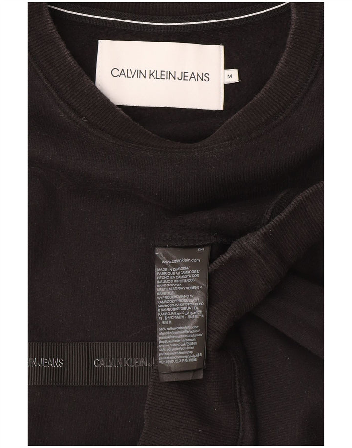 Calvin Klein Mens Graphic Sweatshirt Jumper Medium Black Cotton