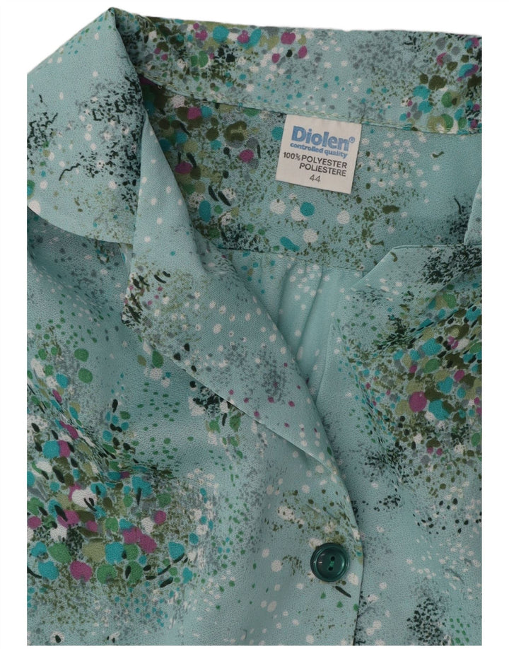 DIOLEN Womens Sleeveless A-Line Dress IT 44 Medium Blue Floral Polyester