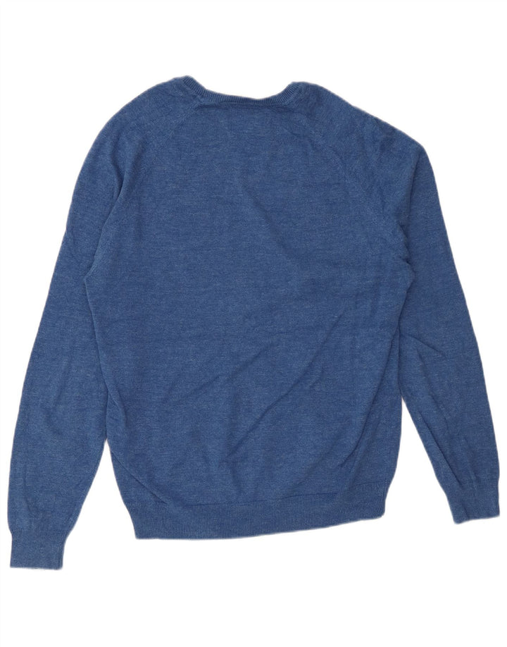 SUPERDRY Mens Boat Neck Jumper Sweater Medium Blue Cotton