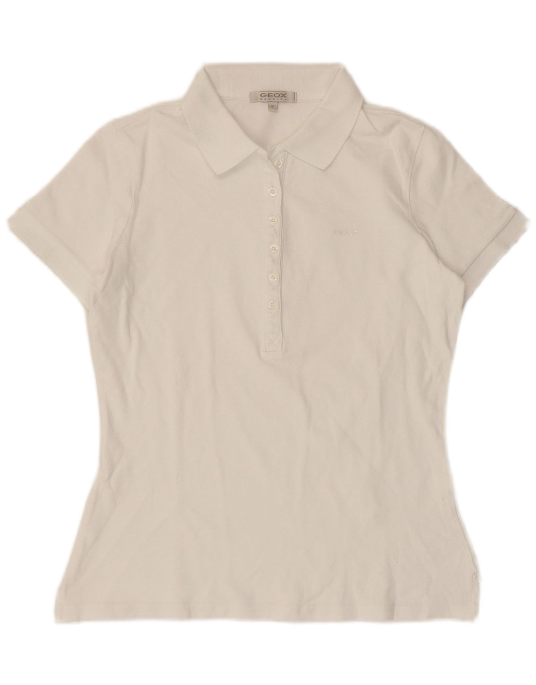 Geox Womens Respira Polo Shirt UK 12 Medium White