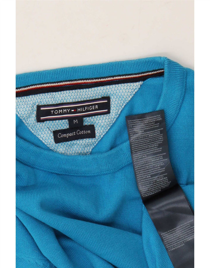 Tommy Hilfiger Mens Crew Neck Jumper Sweater Medium Blue Cotton