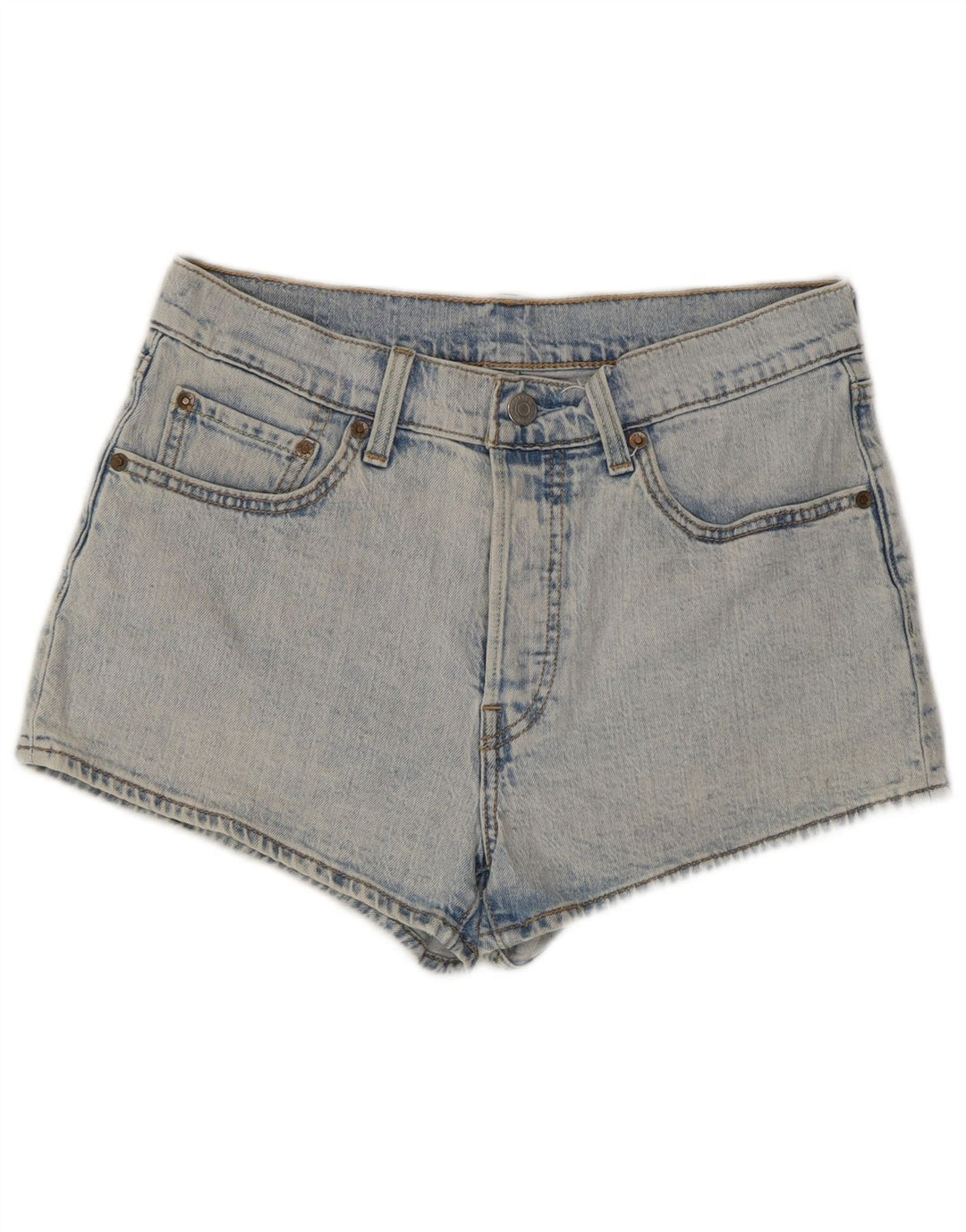 Pantaloncini di jeans Levi's 501 da donna W27 piccoli in cotone blu