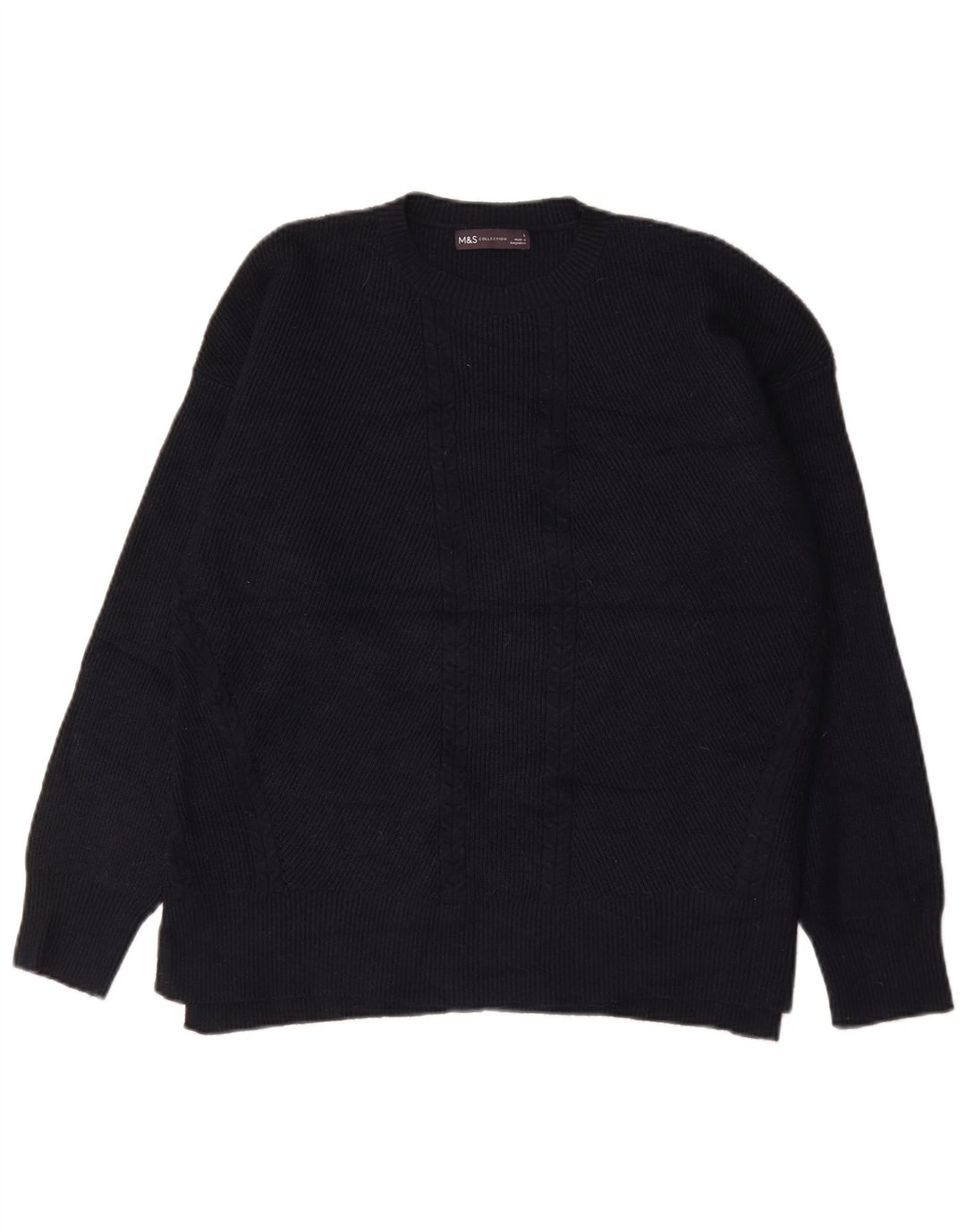 Marks & Spencer Mens Crew Neck Jumper Sweater Large Navy Blue Viscose