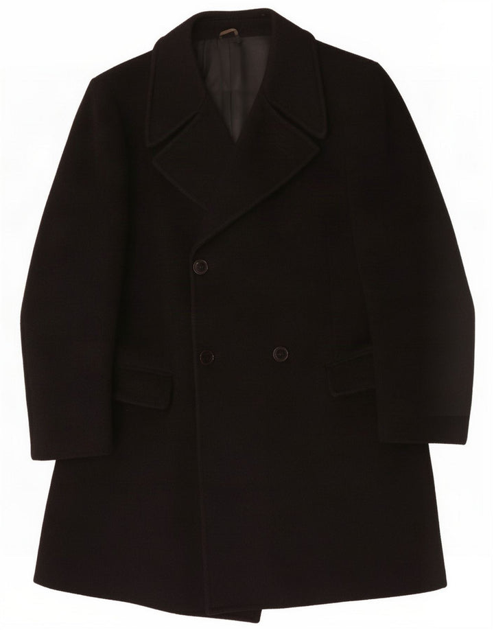 Vintage Manteau croisé pour homme UK 36 Petit Noir