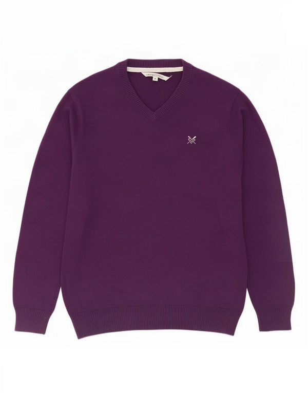 Crew Clothing Ανδρικό πουλόβερ με λαιμόκοψη με λαιμόκοψη μεσαίο βαμβακερό