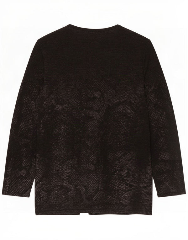 Desigual Camicetta a maniche lunghe da donna UK 18 XL Grigio Animal Print Viscosa