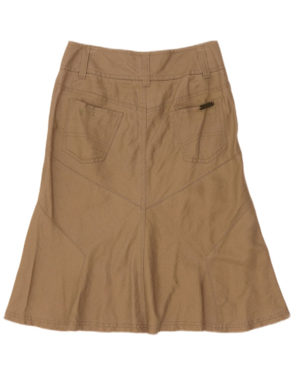 Marlboro Classics Womens A-Line Skirt EU 38 Medium W26 Khaki Linen
