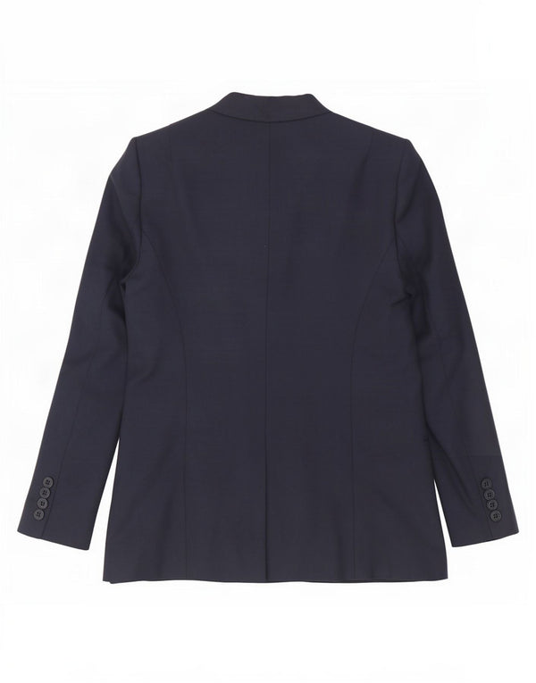 Reiss Veste blazer à double boutonnage pour femme UK 12 Bleu marine moyen Polyester