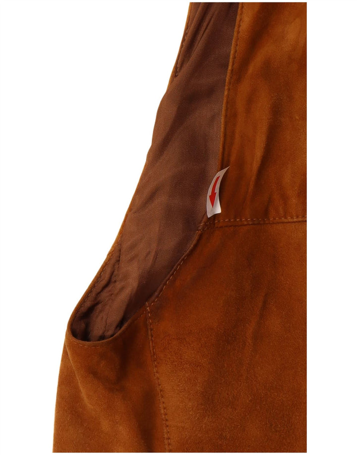 Vintage Mens Suede Gilet UK 40 Large Brown
