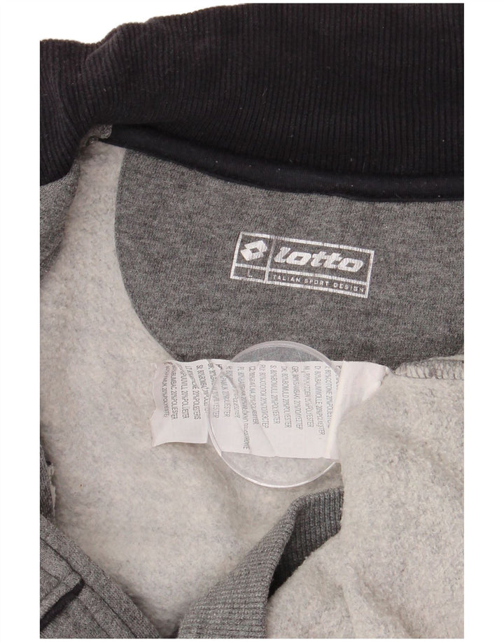 Lotto Mens Tracksuit Top Jacket Large Grey Colourblock Cotton