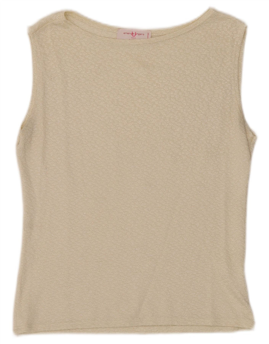 EMANUEL UNGARO Dame ærmeløs bluse Top UK 12 Medium Off White