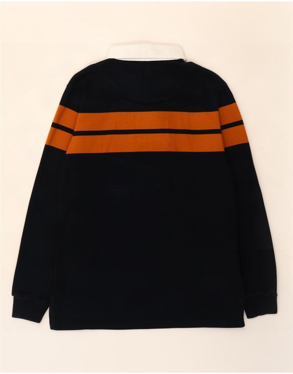 Marks & Spencer Polo de rugby de manga larga para hombre XL Azul marino a rayas