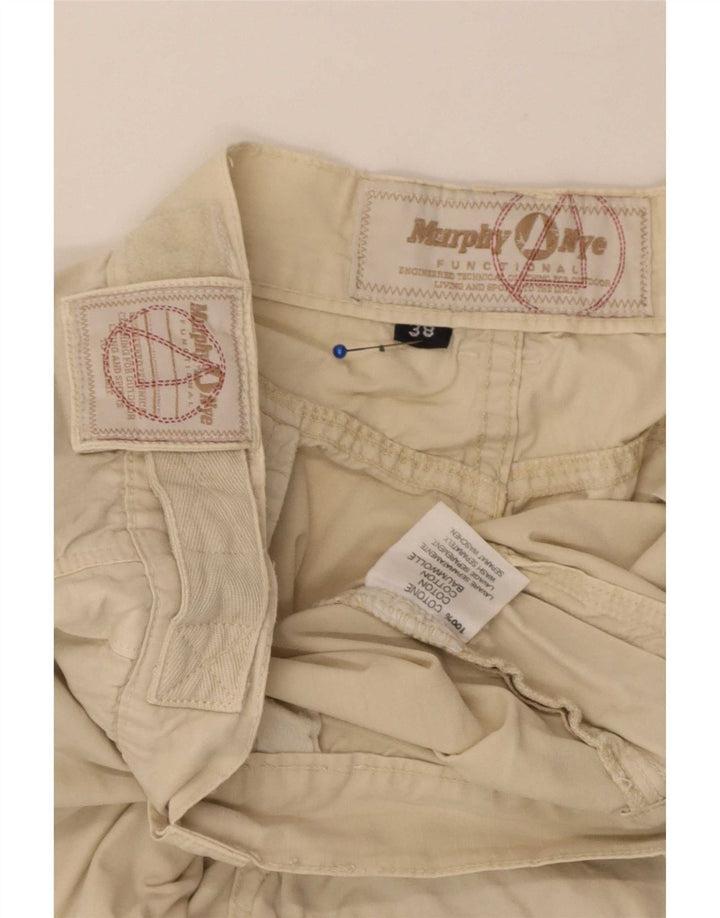 Murphy & Nye Mens Cargo Shorts W38 XL Beige Cotton