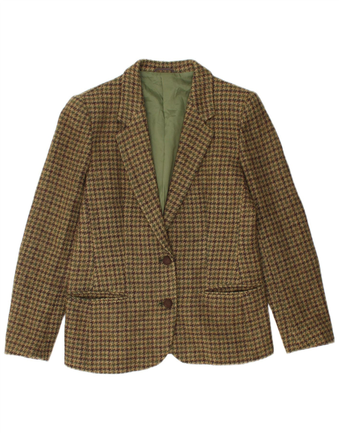Giacca blazer a 2 bottoni da donna Tris UK 12 media pied de poule kaki