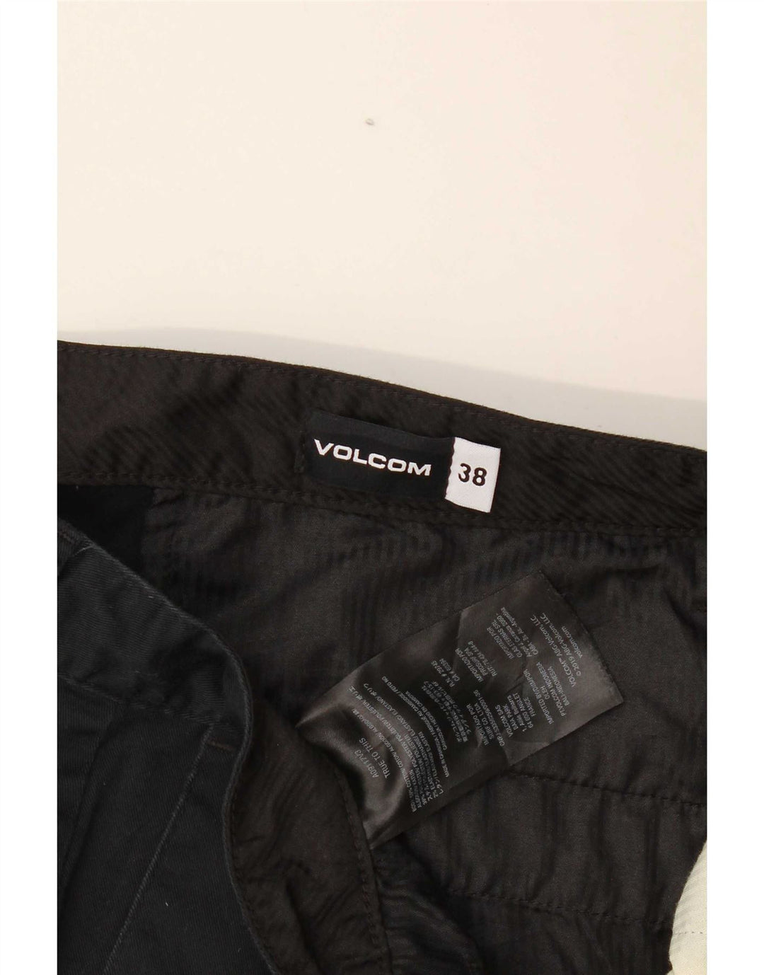 Volcom Mens Chino Shorts W38 XL Black Cotton