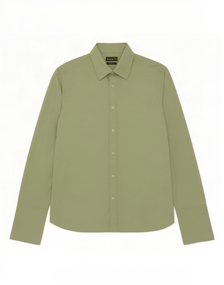 Ted Baker Mens Formal Shirt Size 15 1/2 39 Medium Green Cotton
