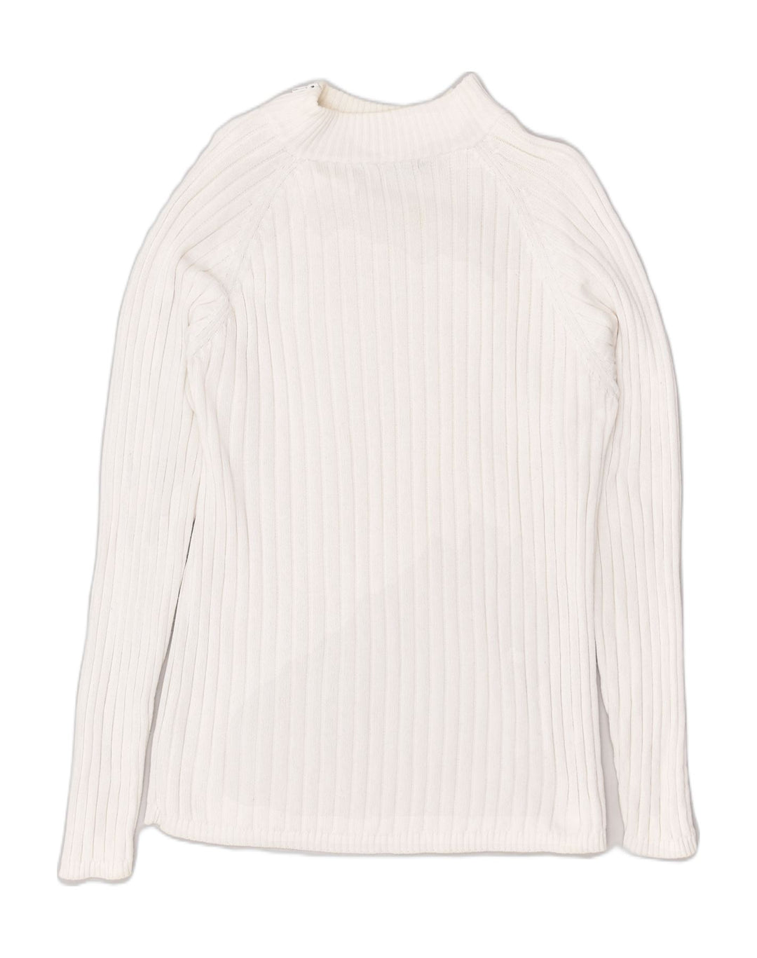 SMOG Womens Zip Neck Jumper Sweater UK 18 XL White Cotton | Vintage Smog | Thrift | Second-Hand Smog | Used Clothing | Messina Hembry 