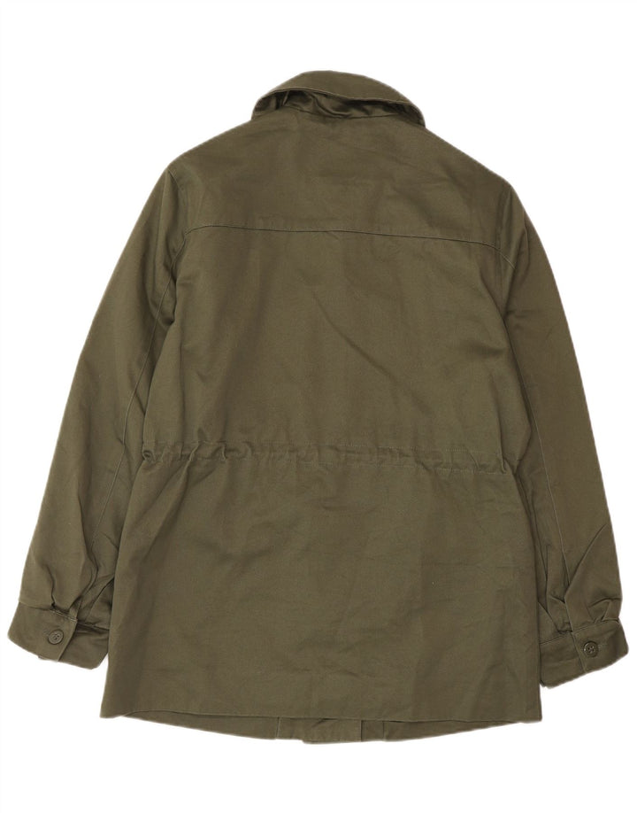 Topshop Womens Utility Jacket UK 8 Small Khaki Cotton