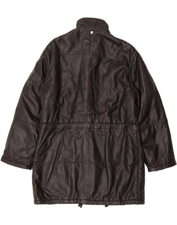 SALVATORE LEPORE Womens Leather Coat UK 16 Large Black Leather Vintage Salvatore Lepore and Second-Hand Salvatore Lepore from Messina Hembry 