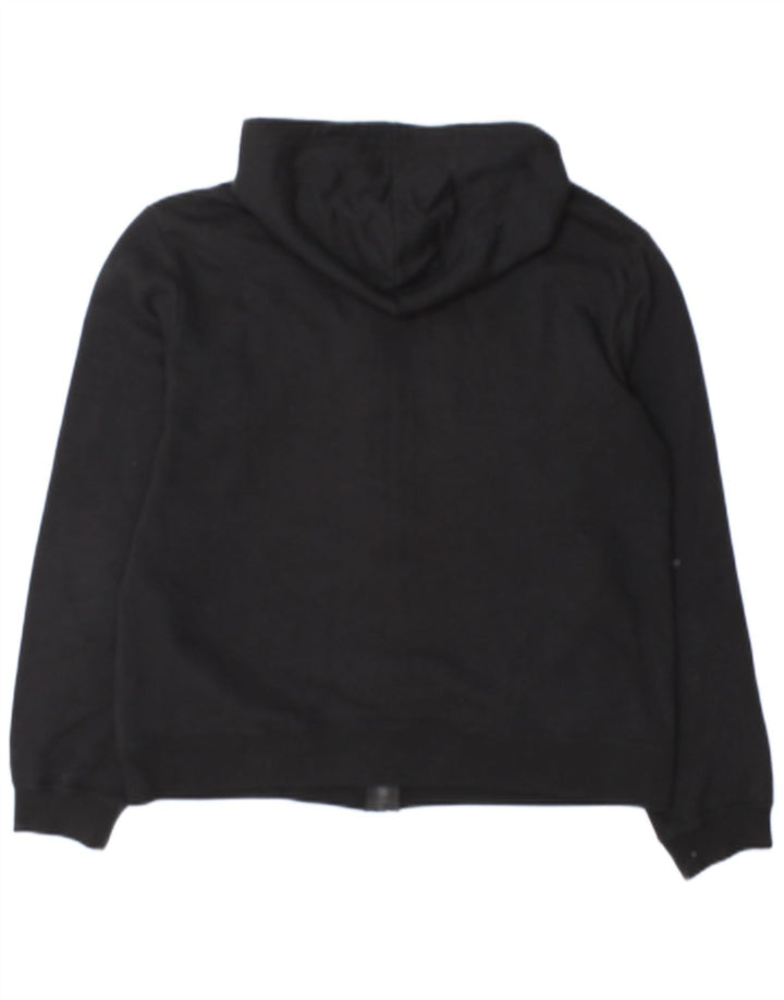 Marks & Spencer Womens Zip Hoodie Sweater UK 12 Medium Black Cotton