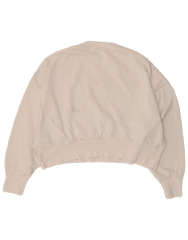 Nike Sweat-shirt court surdimensionné pour femme UK 6 XS en coton blanc
