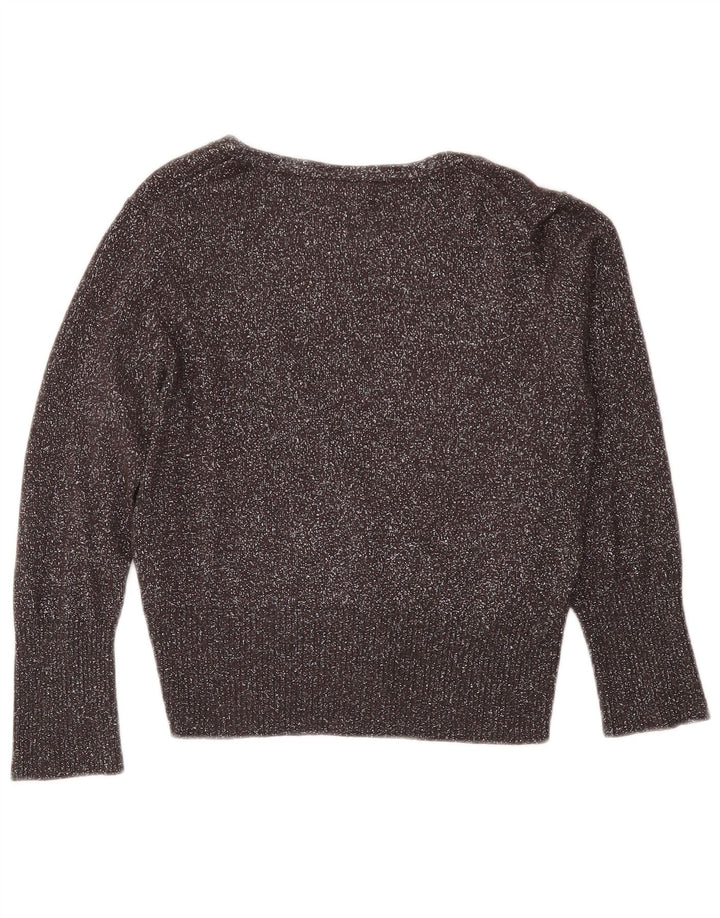 Oasis Womens Crop Cardigan Sweater UK 12 Medium Grey Flecked Viscose