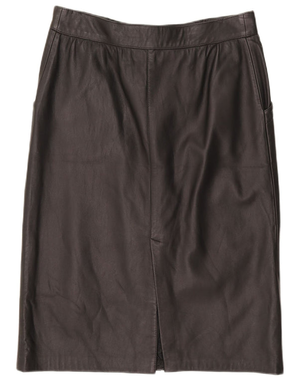 Gonna in pelle vintage da donna W33 grande nera