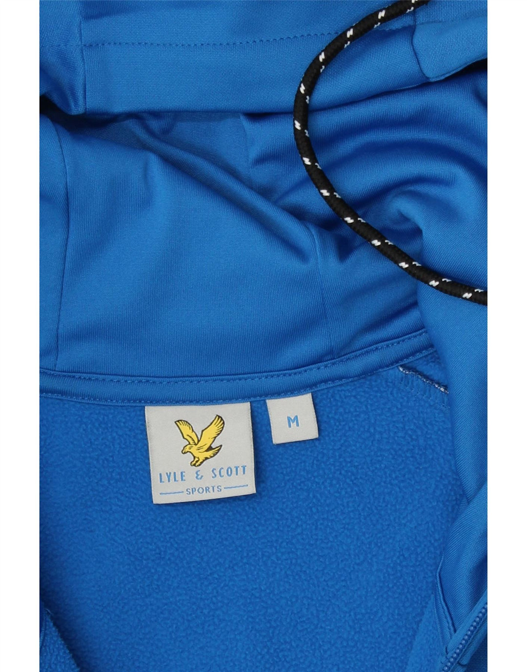 Lyle & Scott Mens Zip Hoodie Sweater Medium Blue Colourblock Polyester