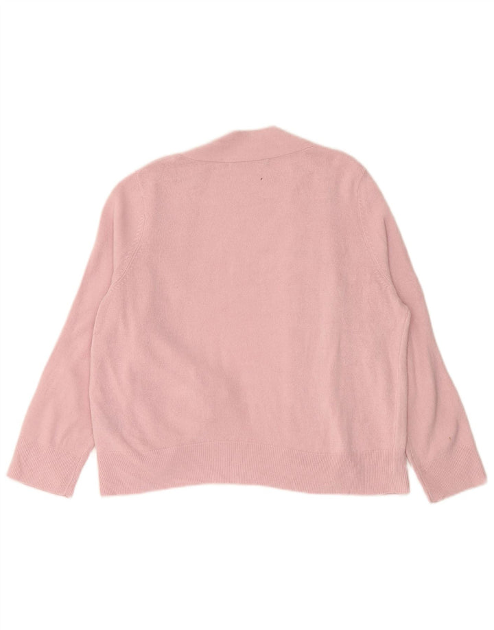 MARKS & SPENCER Womens Crop Open Cardigan Sweater UK 14 Medium Pink