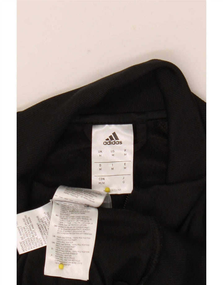 Adidas Mens Tracksuit Top Jacket Medium Black Colourblock Polyester