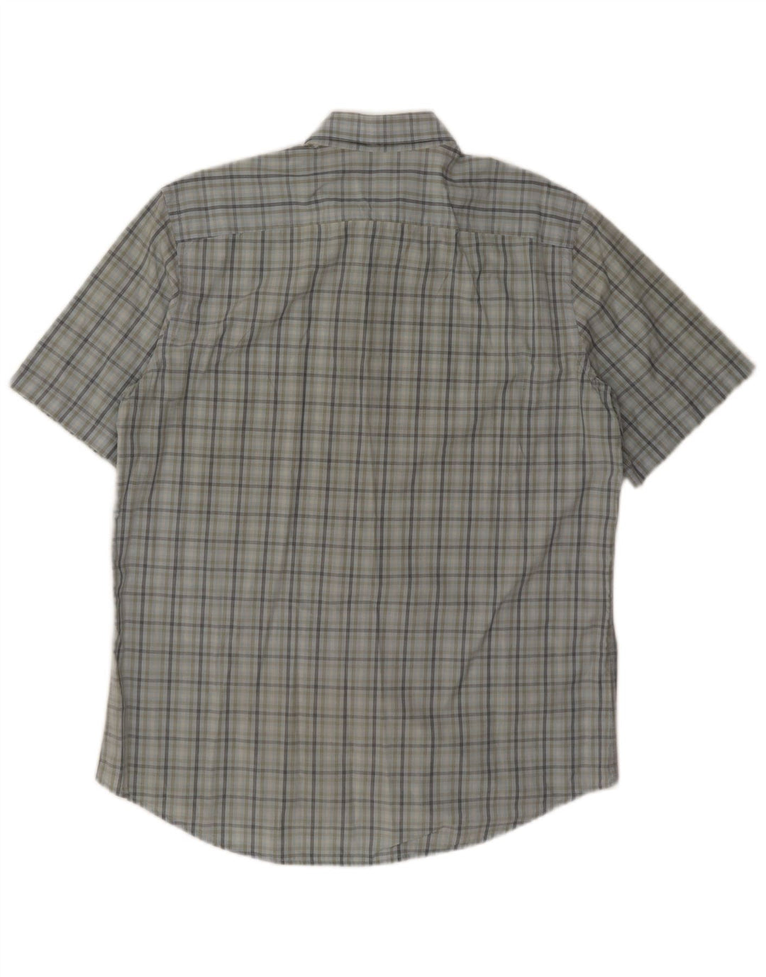 Lacoste Mens Short Sleeve Shirt Size 43 Large Blue Check Cotton