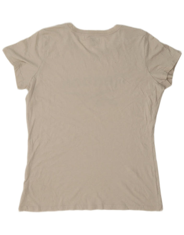 T-shirt grafica Reebok da donna Top UK 18 XL in cotone beige