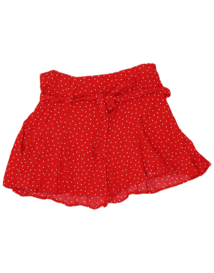 Zara Dame Mini-nederdel Medium W28 Rød Plettet Viscose
