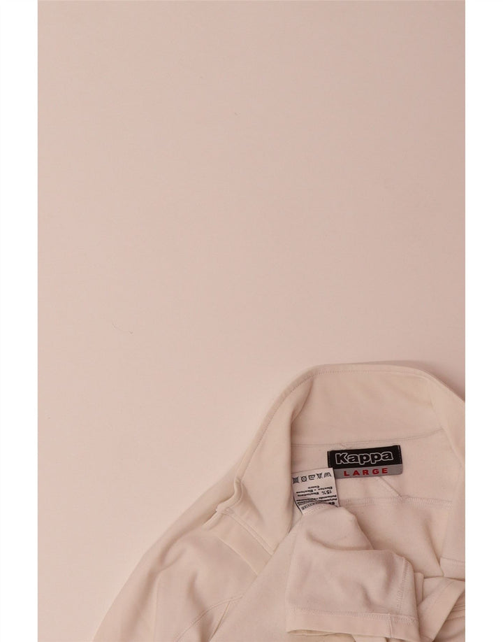 KAPPA Womens Tracksuit Top Jacket UK 14 Large Off White Polyamide