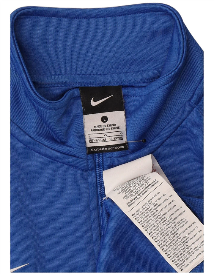 Nike Boys Graphic Tracksuit Top Jacket 12-13 Years Large Blue Colourblock
