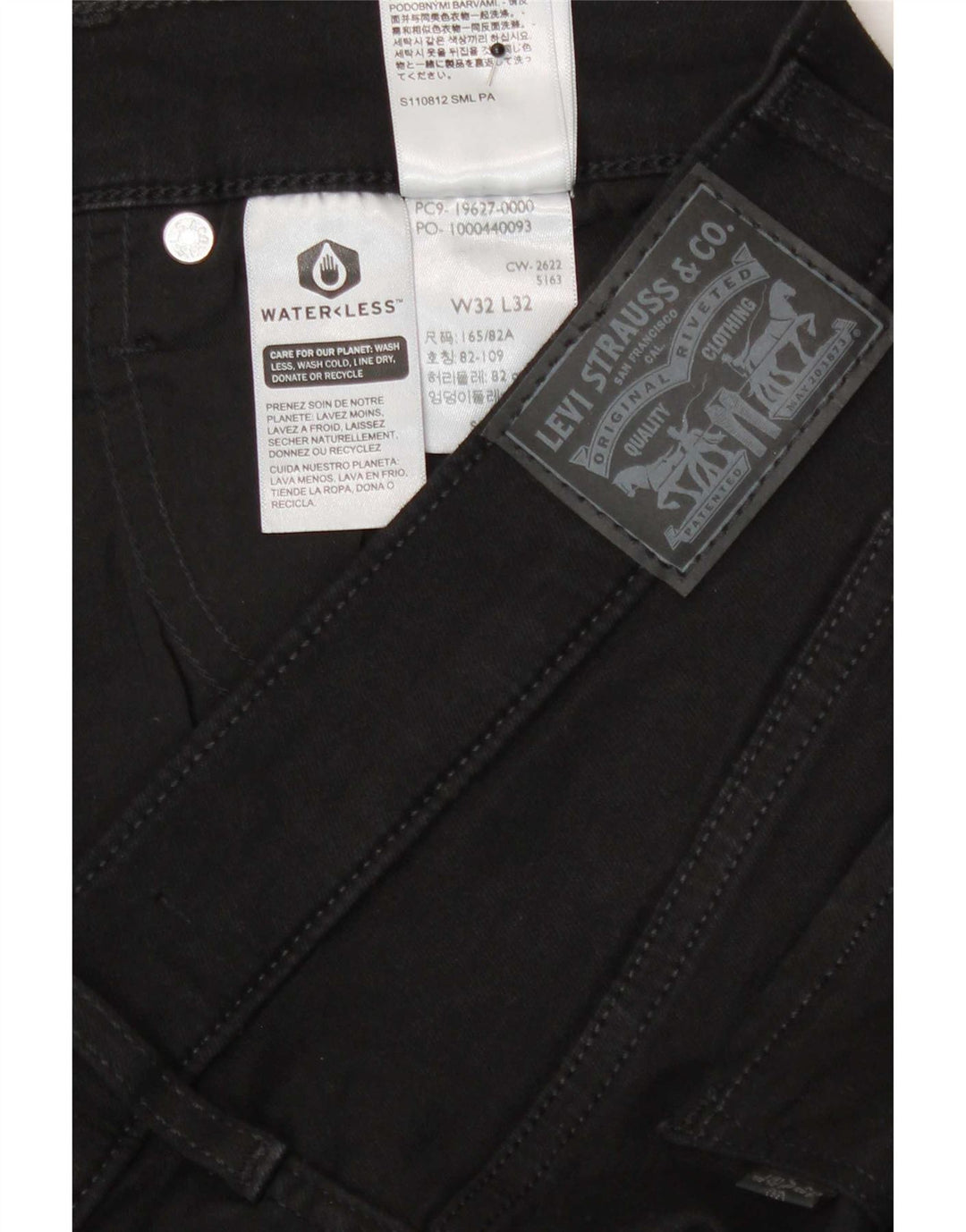Levi's Womens 312 Shaping Slim Jeans W32 L32 Black Cotton