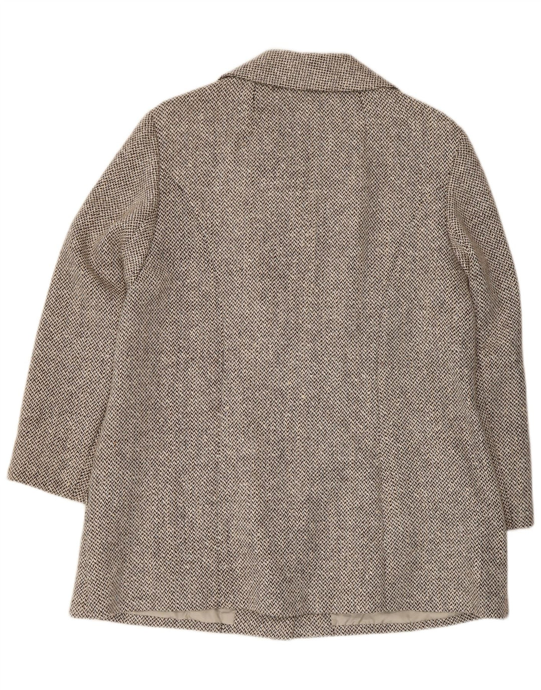 Hucke Womens 4 Button Blazer Jacket UK 14 Medium Grey Herringbone