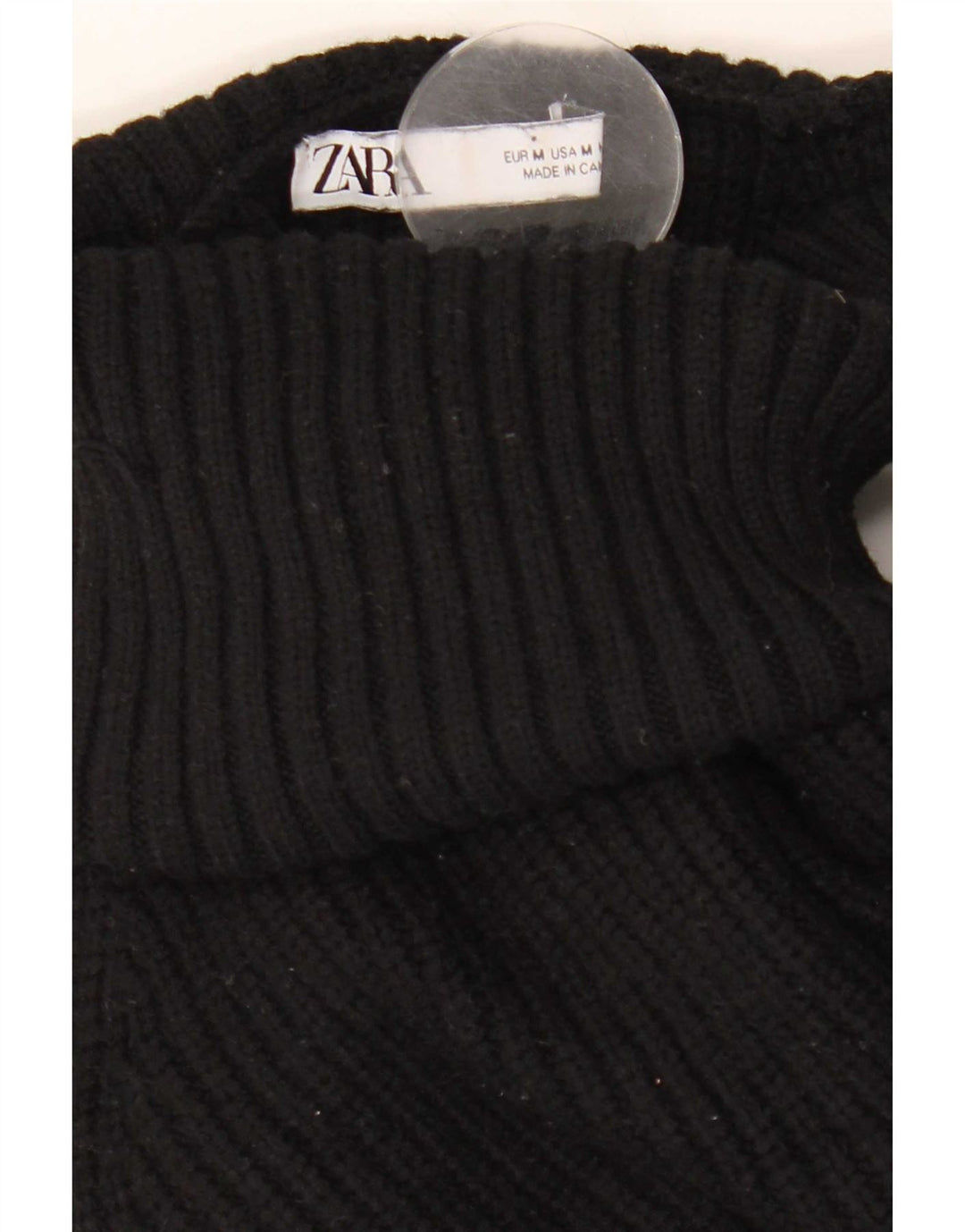 Zara Dame Off Shoulder Roll Neck sweater UK 14 Medium Black