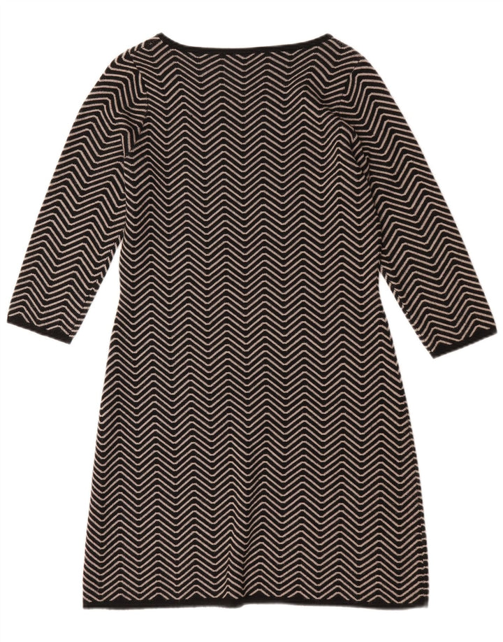 Marks & Spencer Womens Autograph Jumper Dress UK 12 Medium Black Chevron