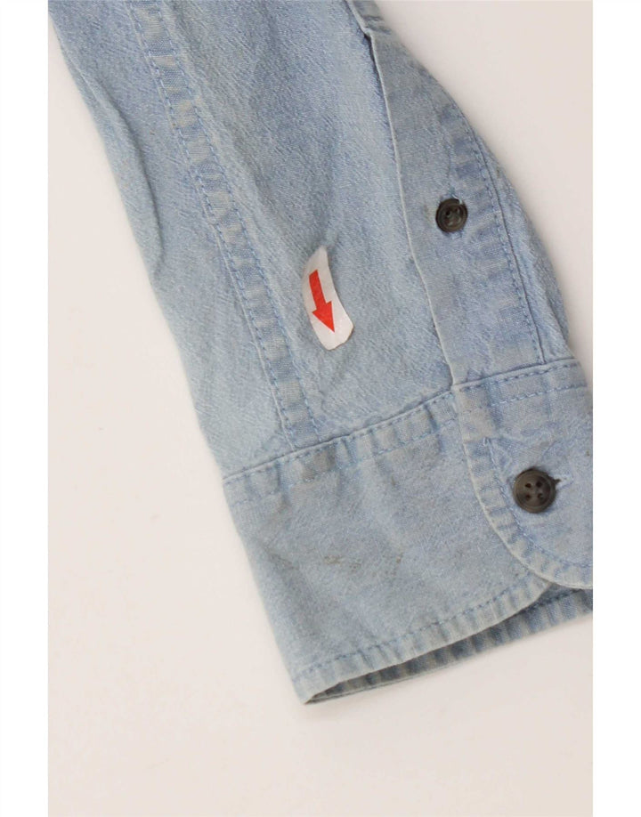 Wrangler denimskjorte til mænd, stor blå bomuld